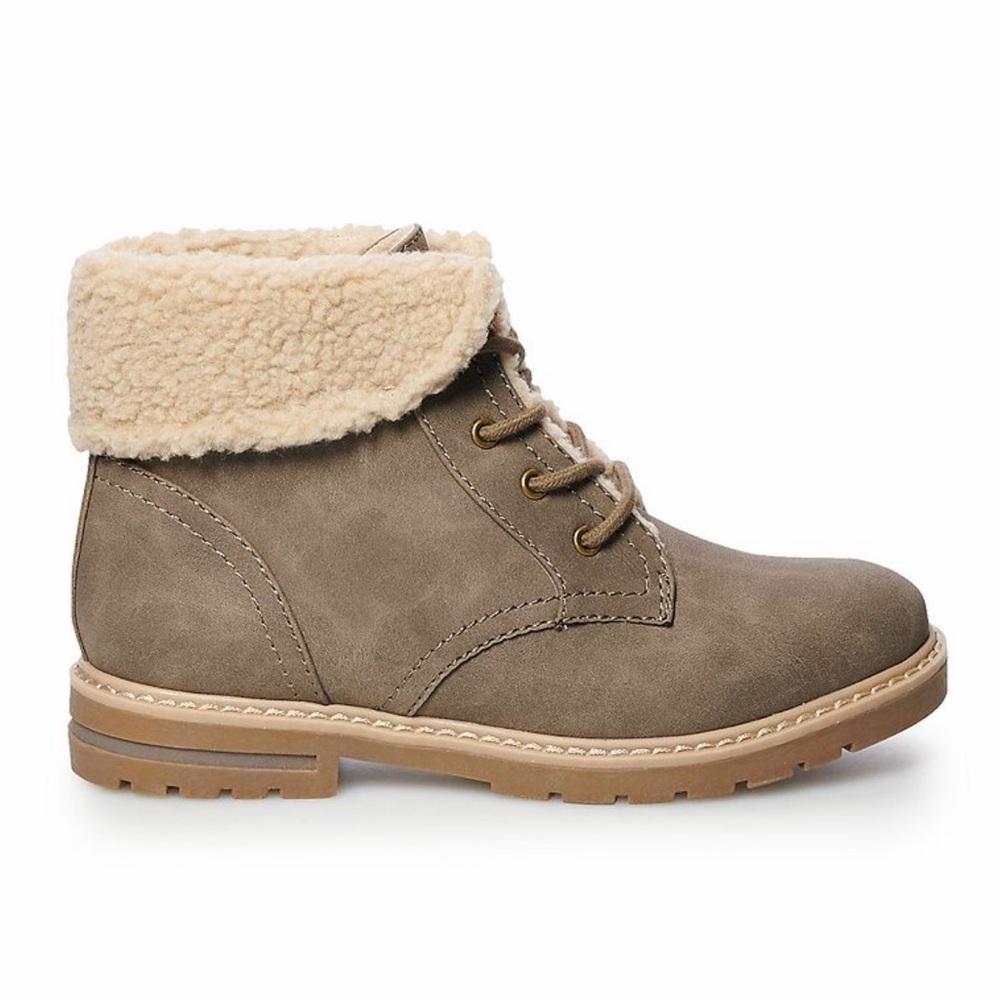 Sonoma Vitalize By Ortholite Winter Sherpa Lined Ankle Boots Size 8 NWT